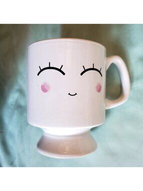 16oz Global Design Connections Kawaii Face Pedestal Mug Double Sided Coffee Cup
